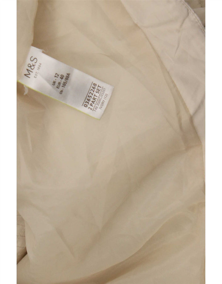 Marks & Spencer Chaqueta acolchada con capucha para mujer UK 12 Mediana Poliéster blanco