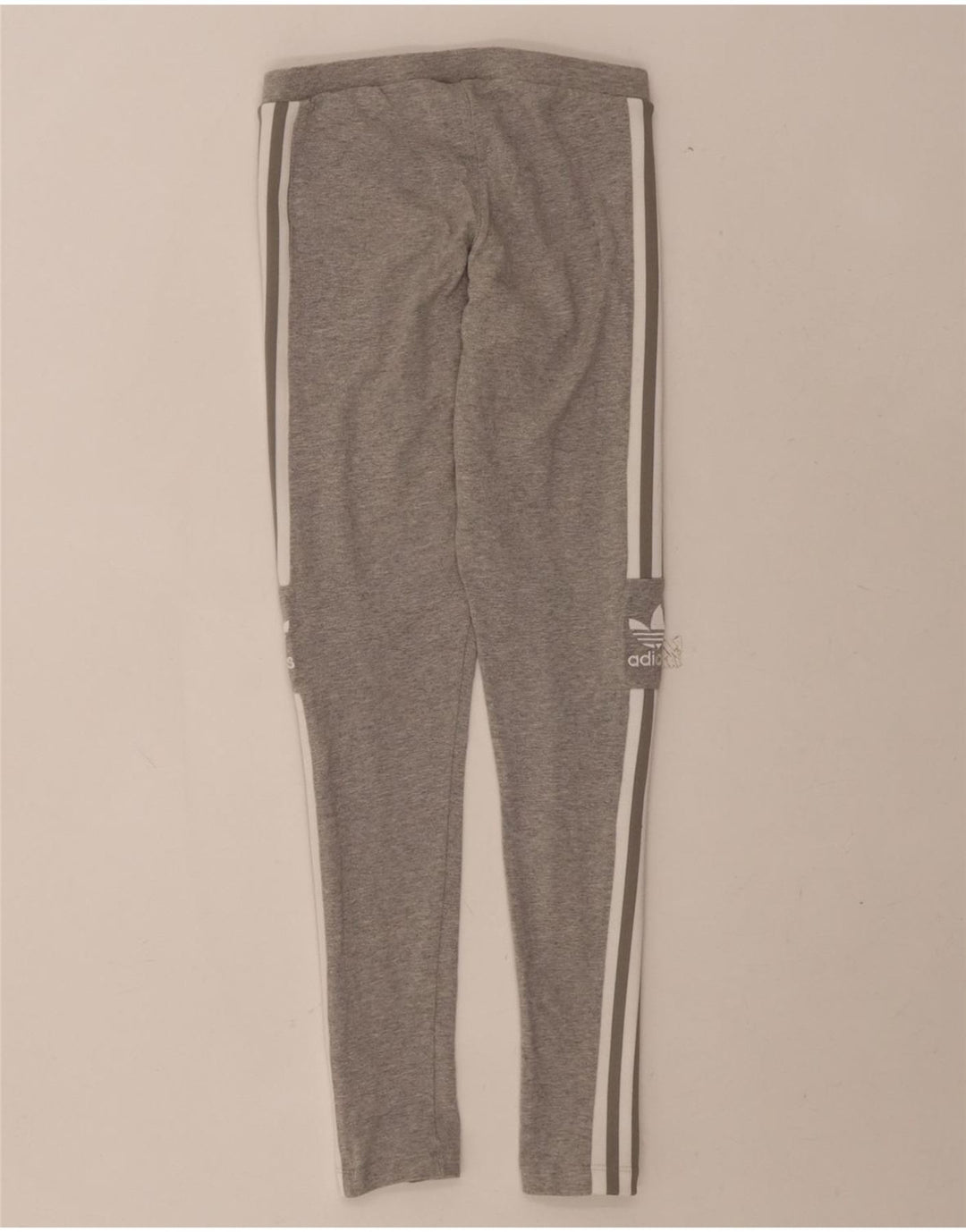 ADIDAS Womens Graphic Leggings UK 8 Small Grey Cotton Vintage Adidas and Second-Hand Adidas from Messina Hembry 