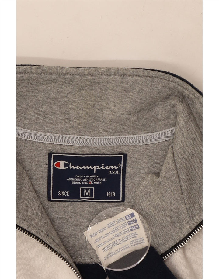 CHAMPION Sudadera con cuello y cremallera para hombre Jumper Medium Navy Blue Colourblock