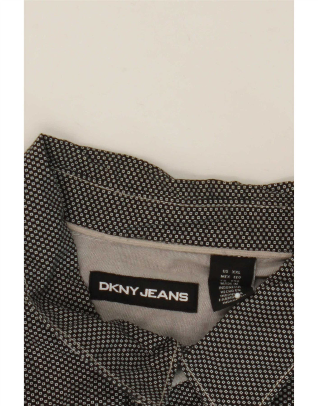Camisa Dkny Hombre 2XL Negro Geométrico