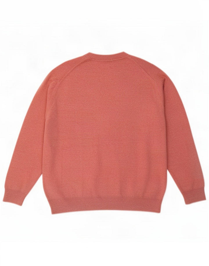 Suéter Lacoste con cuello en V para hombre Talla 4 Lana rosa mediana