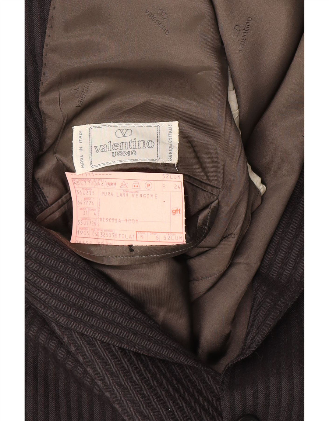 Valentino Chaqueta tipo blazer larga con 2 botones para hombre IT 52 XL Gris a rayas