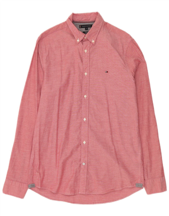 Tommy Hilfiger Camisa Flex Slim Fit de algodón rosa medio para hombre