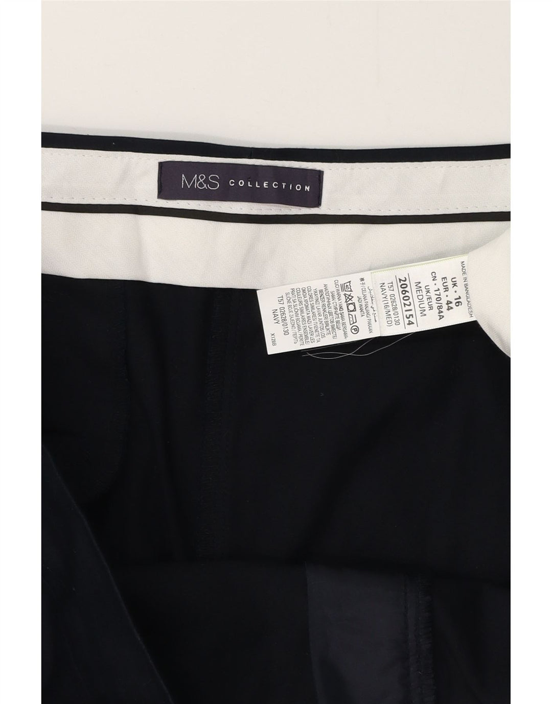 MARKS & SPENCER Pantalones informales ajustados para mujer UK 40 Large W36 L26 Azul marino