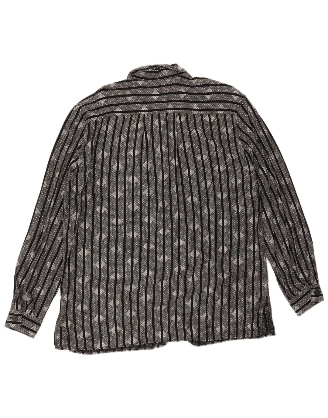 Vintage mujer camisa Reino Unido 16 grande negro rayas