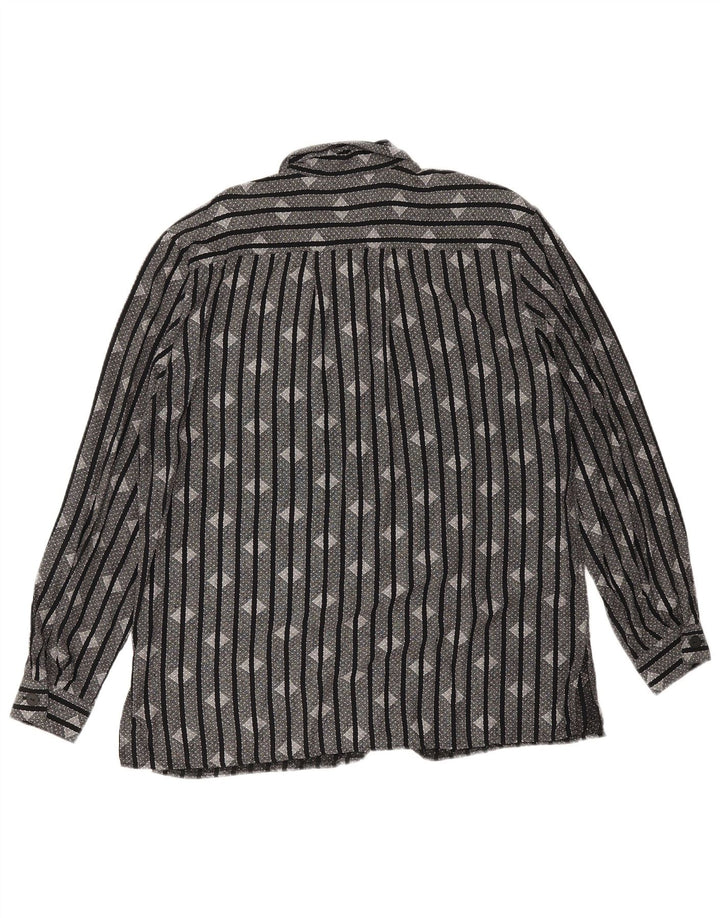 Vintage mujer camisa Reino Unido 16 grande negro rayas