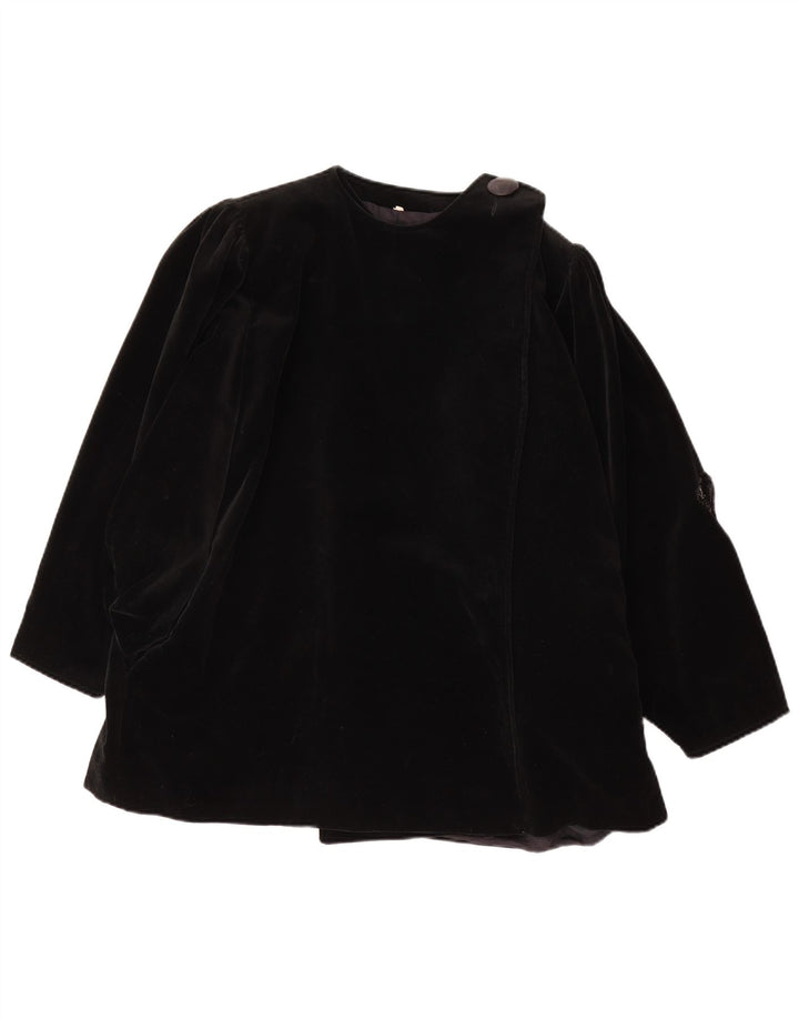 Vintage mujer terciopelo abrigo EU 42 algodón negro grande
