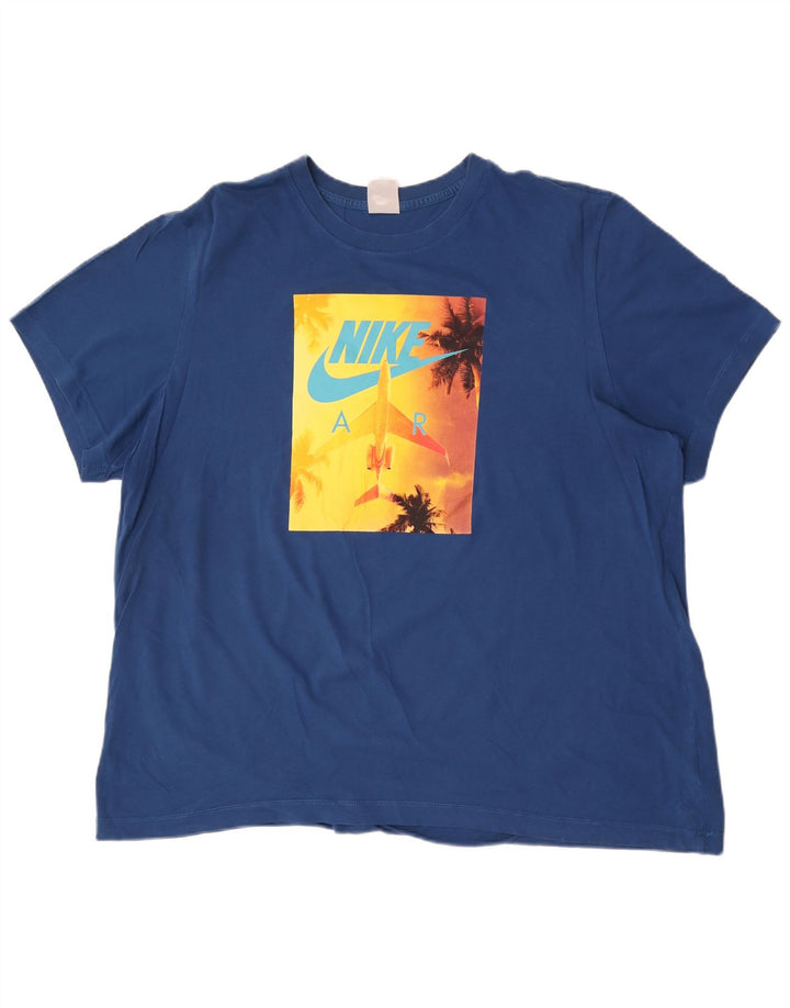 Nike Camiseta gráfica para hombre Top 2XL Algodón azul