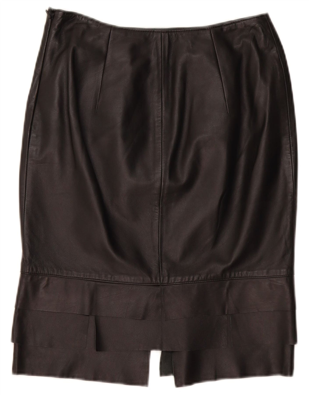 ROBERTA SCARPA Falda de cintura alta para mujer US 6 Mediana W26 Cuero negro