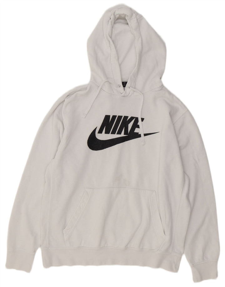 Nike Jersey con capucha gráfica para hombre, talla grande, algodón blanco