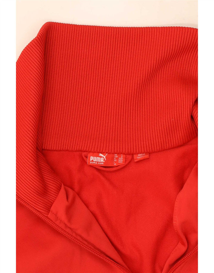 Puma Chaqueta de chándal para hombre, talla grande, color rojo, poliéster