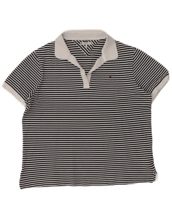 TOMMY HILFIGER Polo de Mujer UK 20 2XL Azul Marino Rayas Náutico