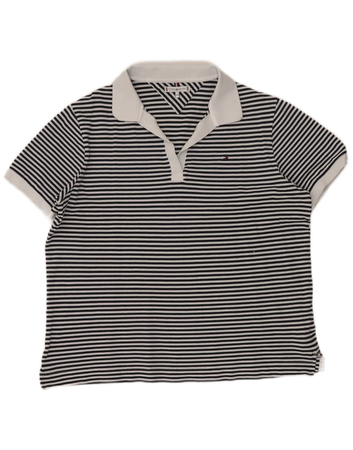 TOMMY HILFIGER Polo de Mujer UK 20 2XL Azul Marino Rayas Náutico