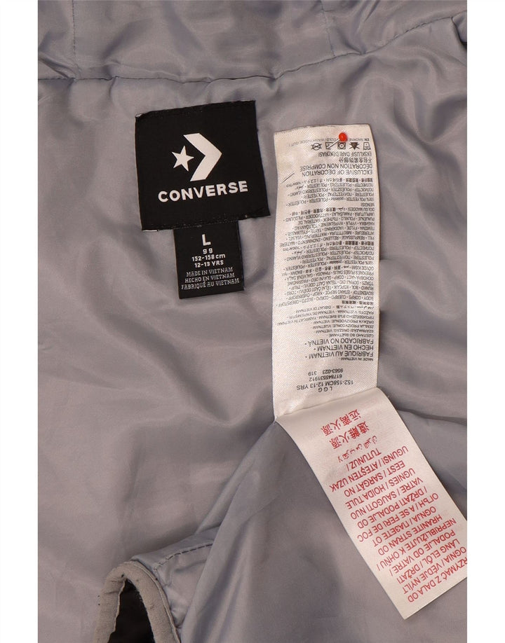 Converse Chaqueta acolchada con capucha para niños 12-13 años Grande Poliéster negro