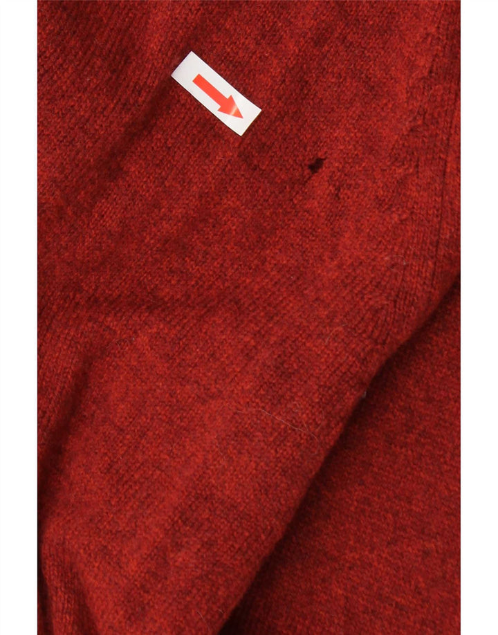 Marks & Spencer Jersey con cuello barco para hombre, talla grande, lana naranja
