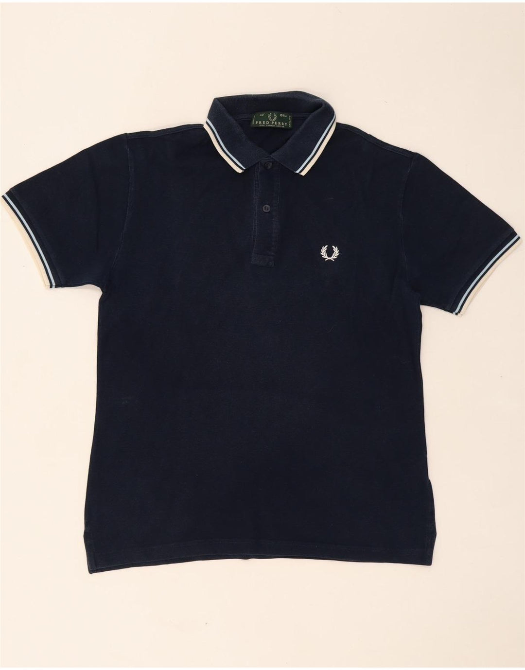 FRED PERRY Polo para hombre de algodón azul marino medio