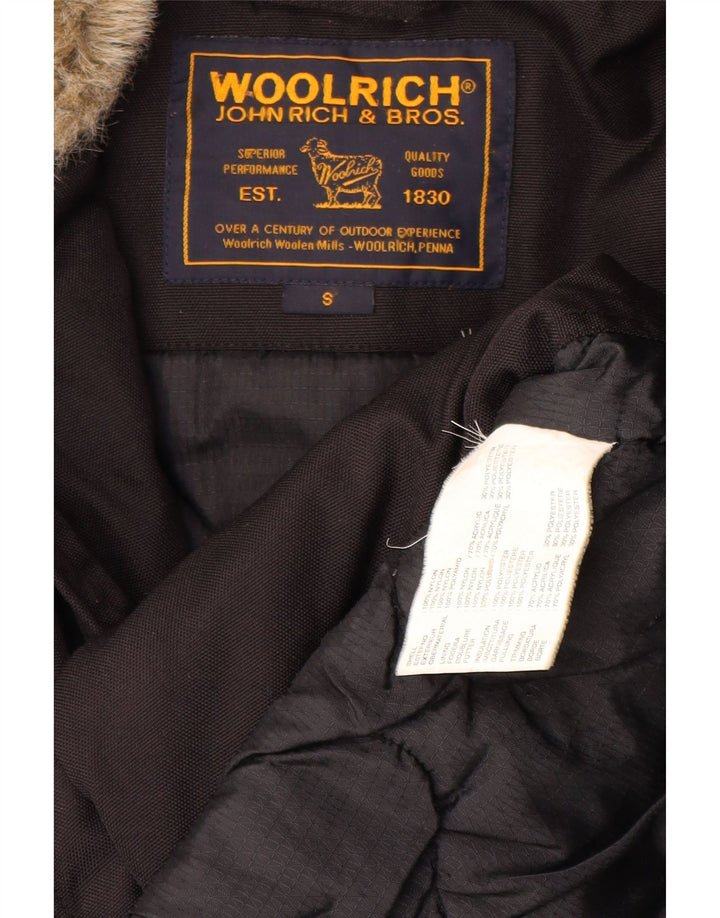 Woolrich Parka con capucha para hombre UK 36 Small Poliéster negro