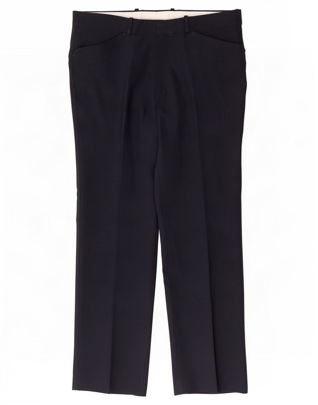 Farah Pantalones Casuales Rectos Para Hombre W36 L30 Poliéster Azul Marino
