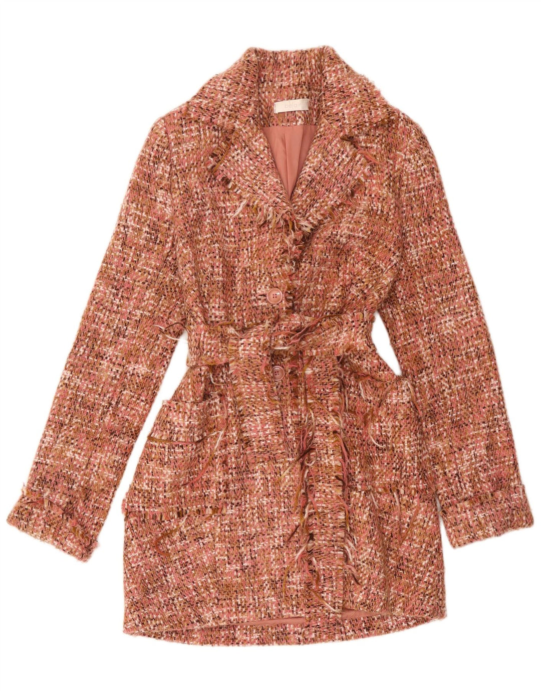 Vintage mujer abrigo Reino Unido 8 pequeño rosa moteado