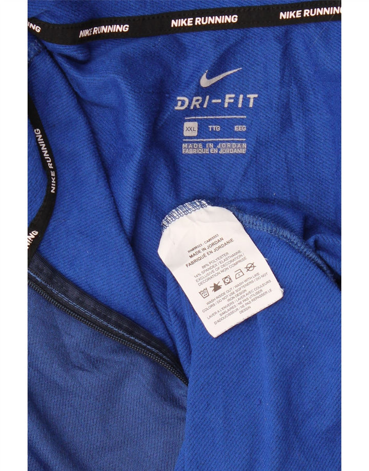 NIKE - Chándal Dri Fit con cremallera y cuello para hombre, talla 2XL, poliéster azul