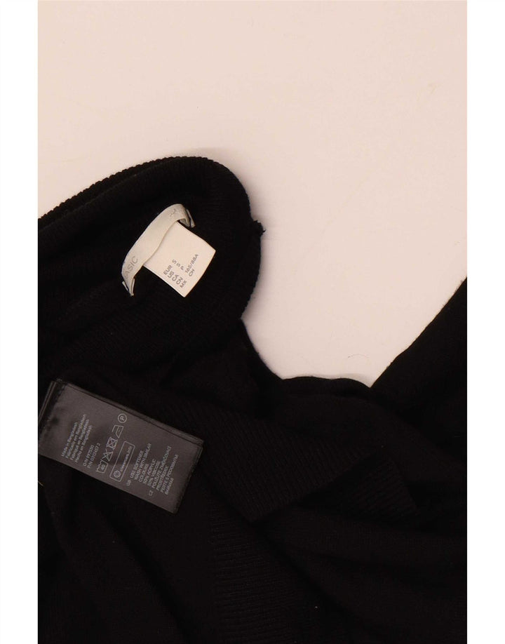 Suéter básico para mujer con cuello vuelto, talla 10, acrílico negro pequeño