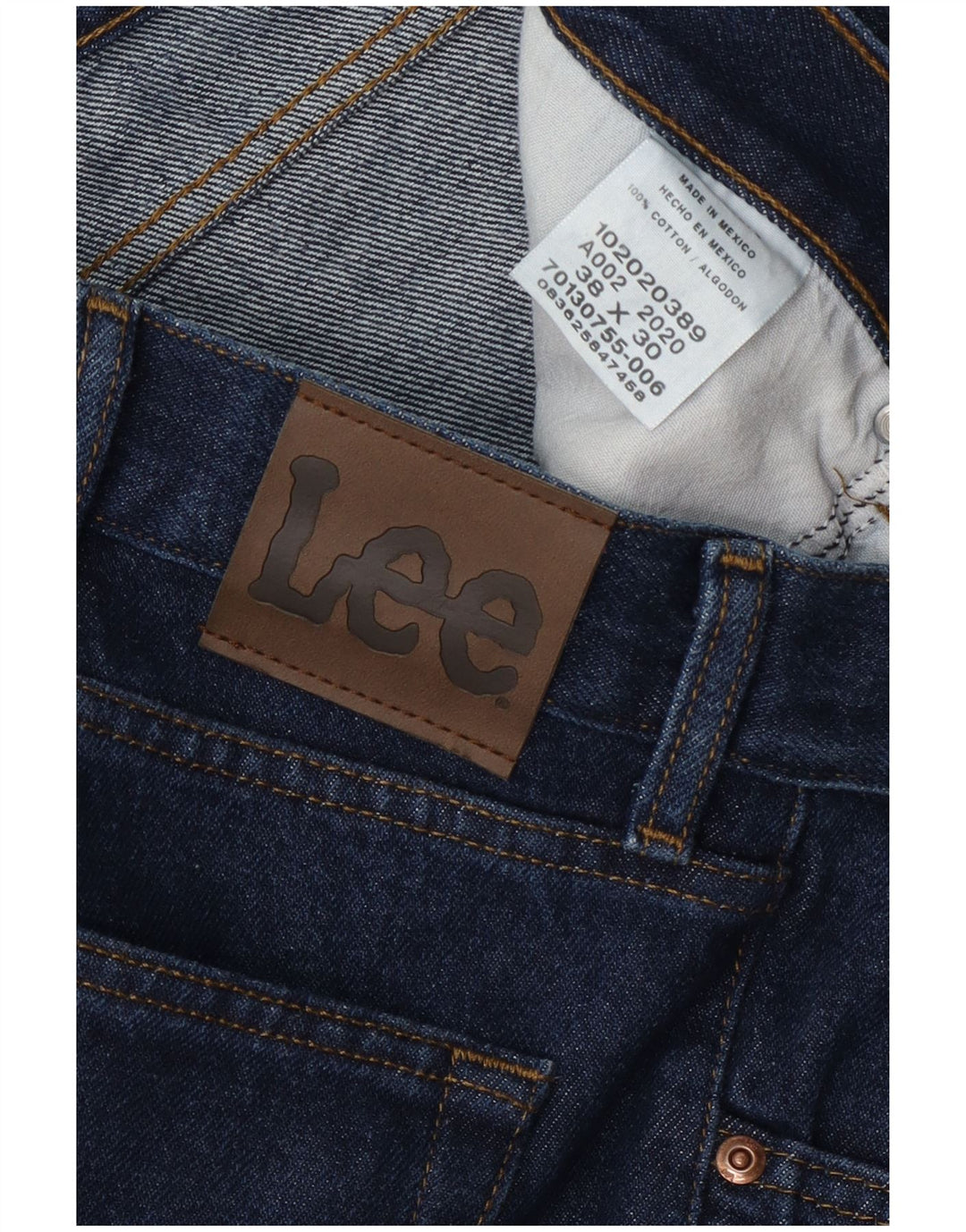 Vaqueros rectos Lee para hombre W38 L30 Algodón azul marino