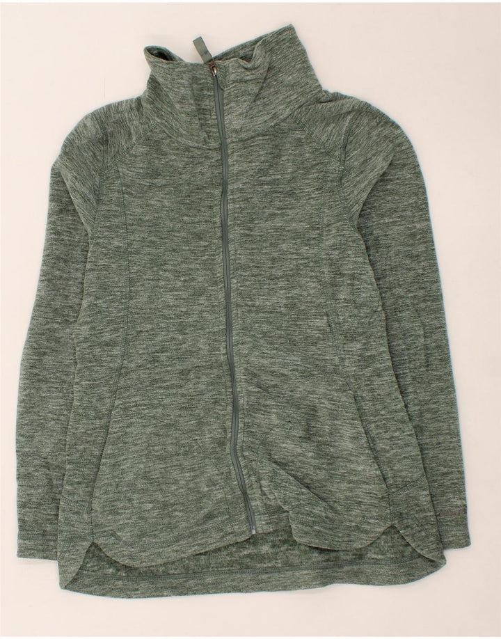 EDDIE BAUER Womens Fleece Jacket UK 10 Small Green Flecked Polyester Vintage Eddie Bauer and Second-Hand Eddie Bauer from Messina Hembry 