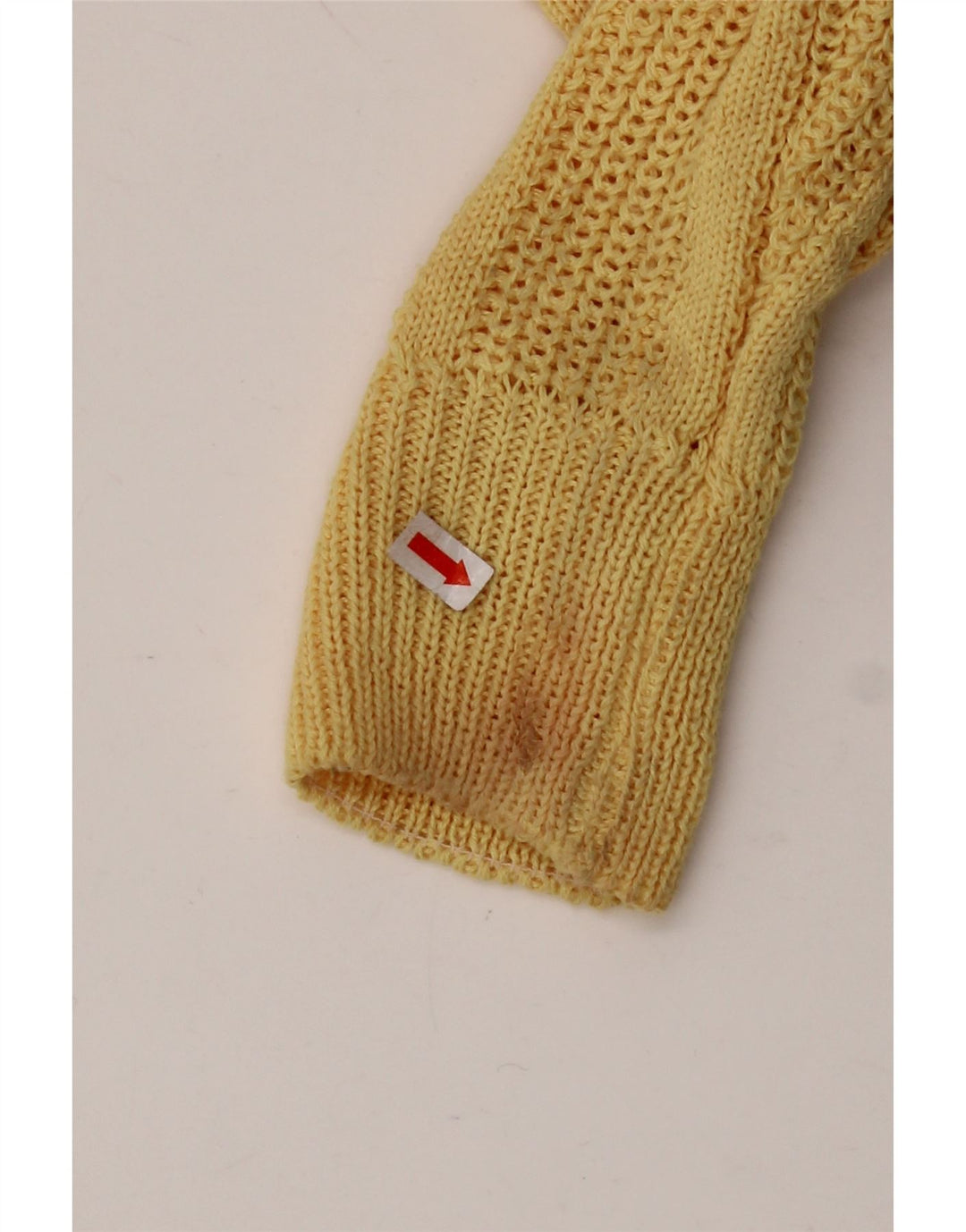 VINTAGE Mujer Barco Cuello Jersey Suéter Reino Unido 12 Acrílico Amarillo Medio