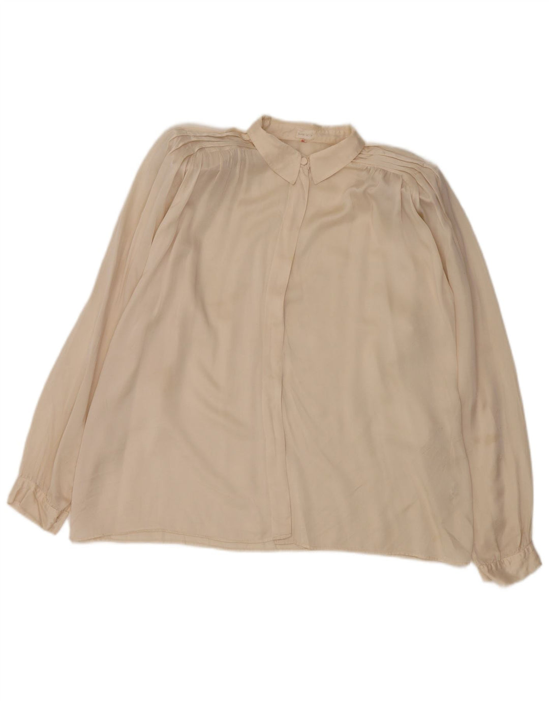 Blusa vintage para mujer IT 46 Seda beige grande