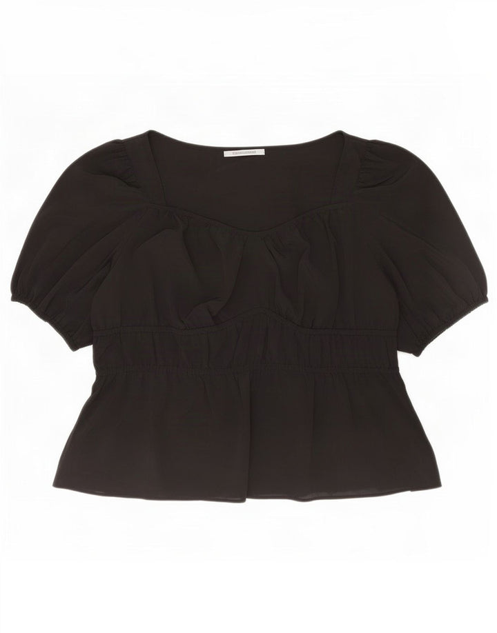 Marks & Spencer Blusa para Mujer Top UK 22 3XL Poliéster Negro