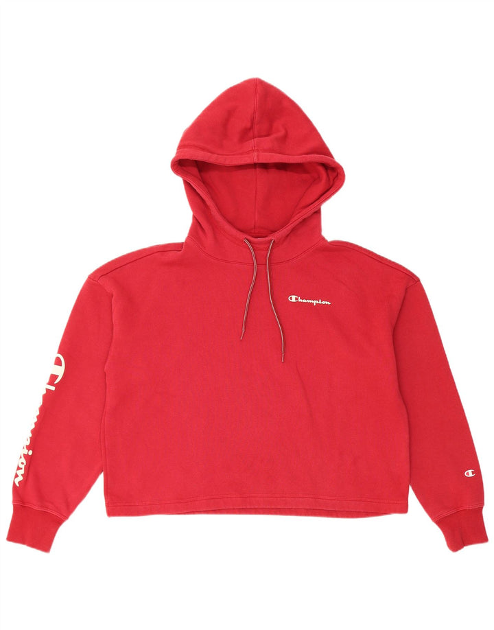 Champion Sudadera con capucha corta extragrande para mujer Reino Unido 14 Algodón rojo mediano