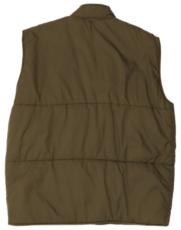 Vintage Hombres Gilet Reino Unido 42 XL Poliamida Caqui