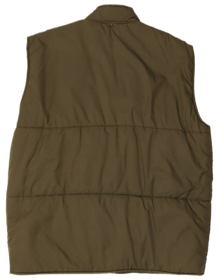 Vintage Hombres Gilet Reino Unido 42 XL Poliamida Caqui