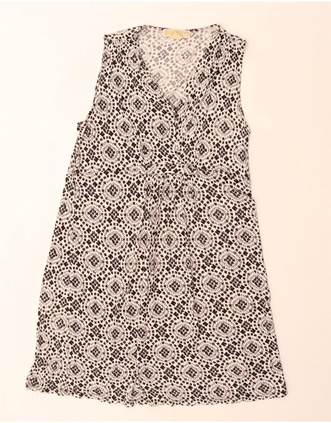 MICHAEL KORS Vestido acampanado sin mangas para mujer UK 40 XL Rayón floral negro