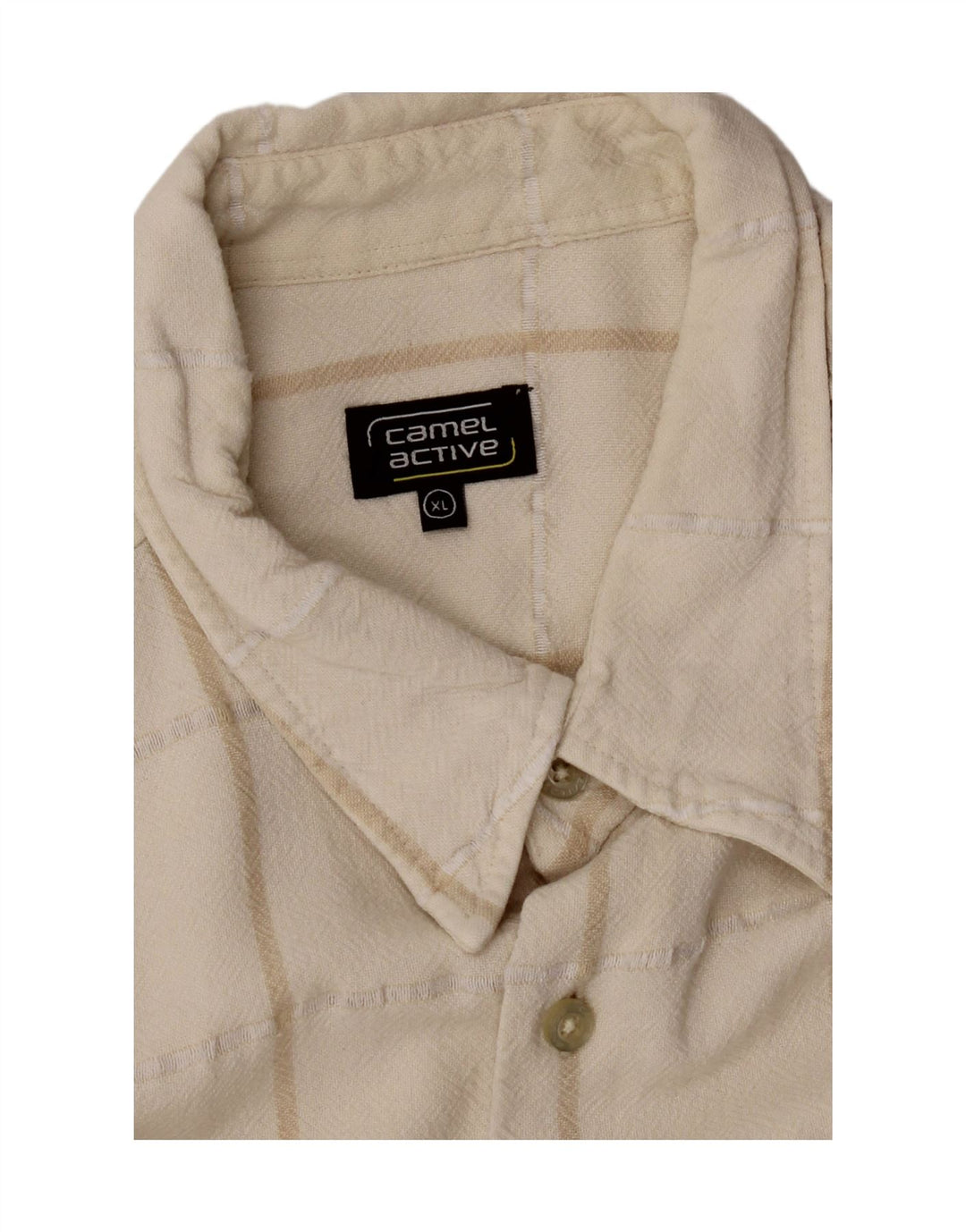 CAMEL ACTIVE Mens Short Sleeve Shirt XL Beige Check Vintage Camel Active and Second-Hand Camel Active from Messina Hembry 