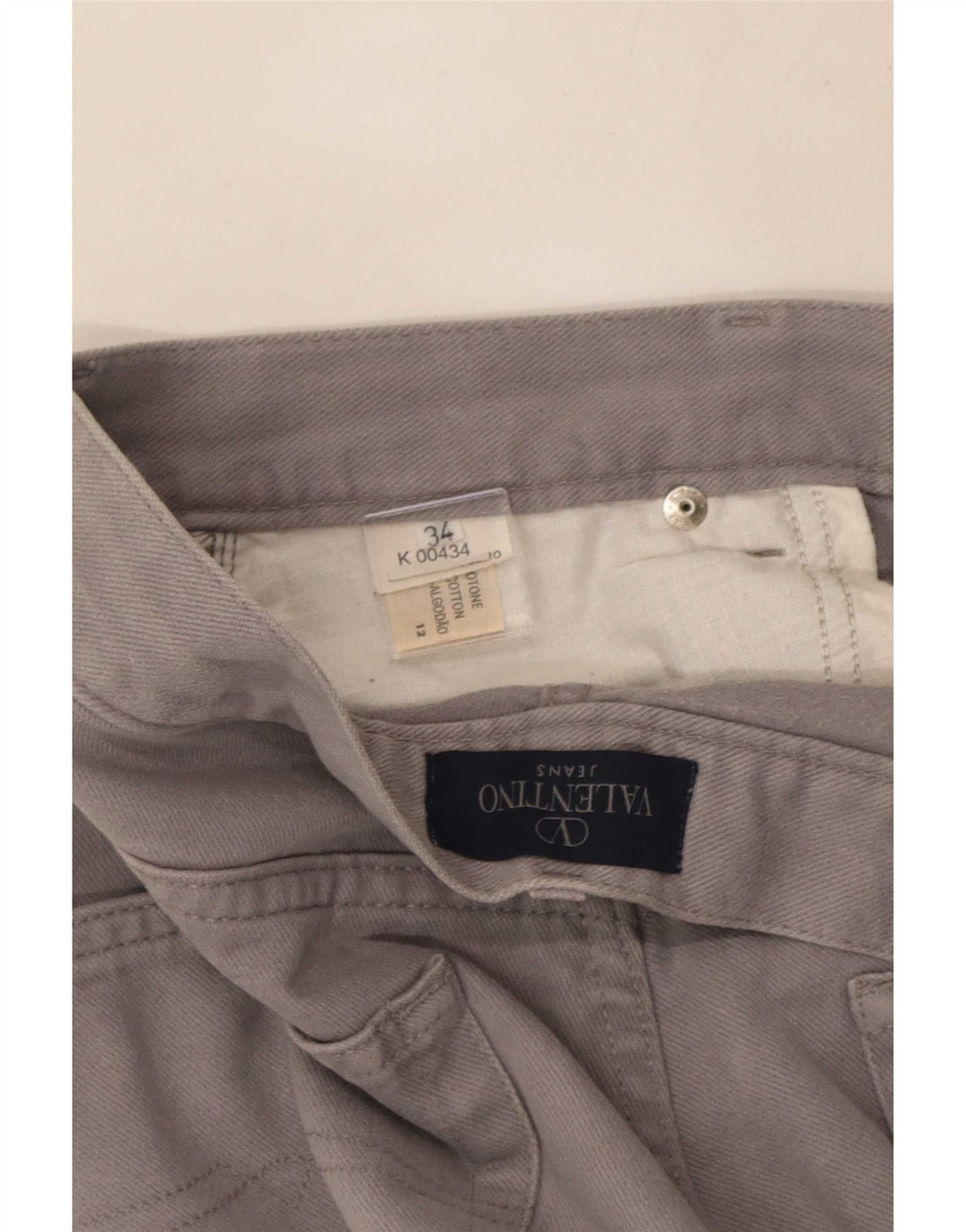 Vaqueros rectos para hombre Valentino W34 L26 Algodón gris