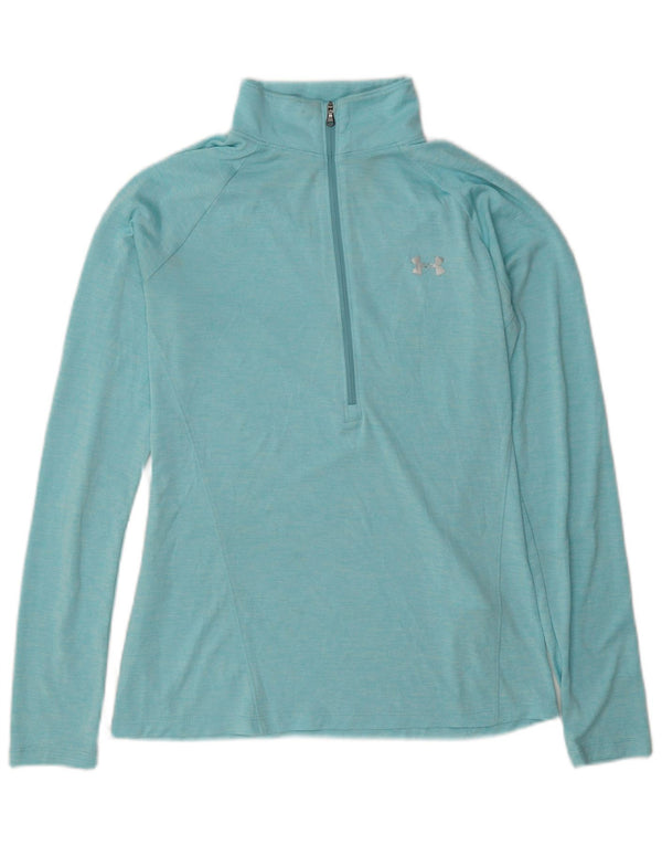 Under Armour Mujer Heat Gear Jersey Chándal Top UK 40 Azul Medio