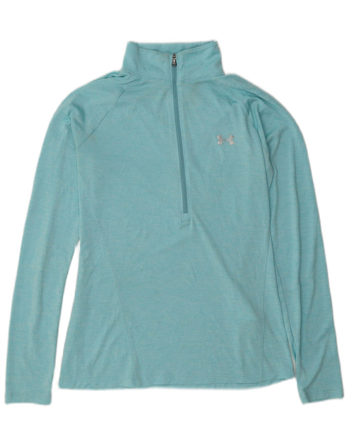 Under Armour Mujer Heat Gear Jersey Chándal Top UK 40 Azul Medio