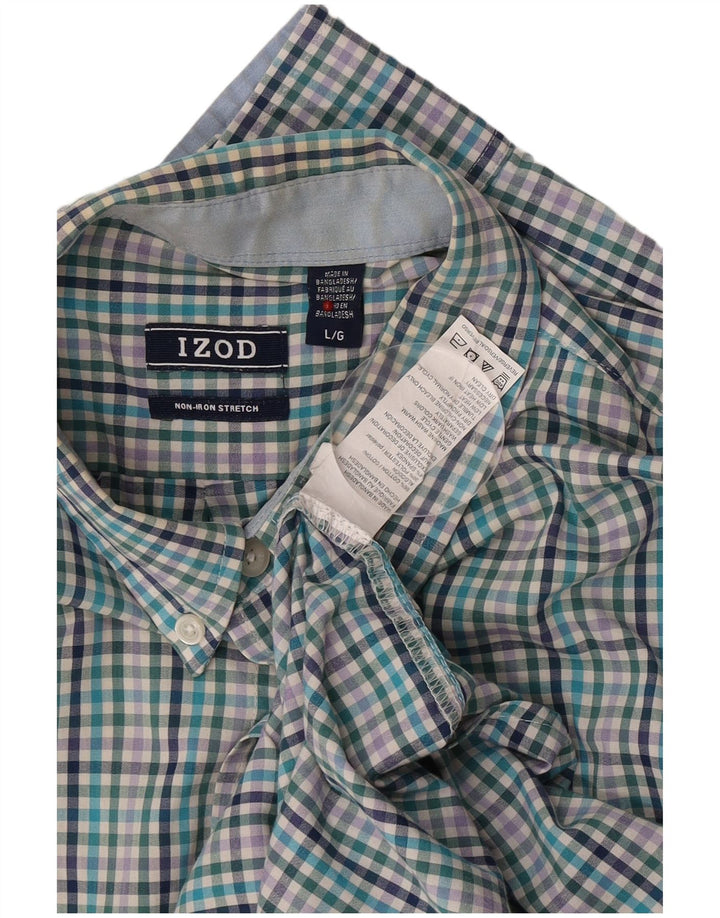 Camisa De Hombre Izod Large Algodón Vichy Multicolor