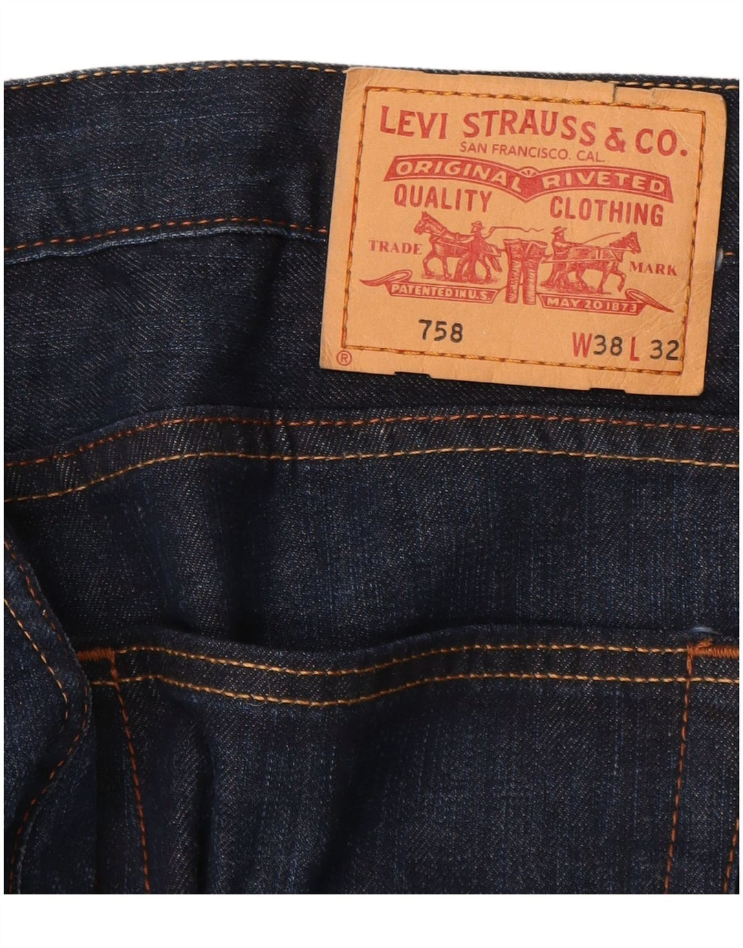 LEVI'S Jeans rectos 758 para hombre W38 L32 Algodón azul marino