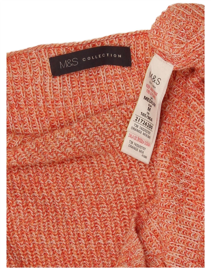 Marks & Spencer Suéter tipo jersey con cuello barco para mujer, Reino Unido 44, mediano, moteado en naranja