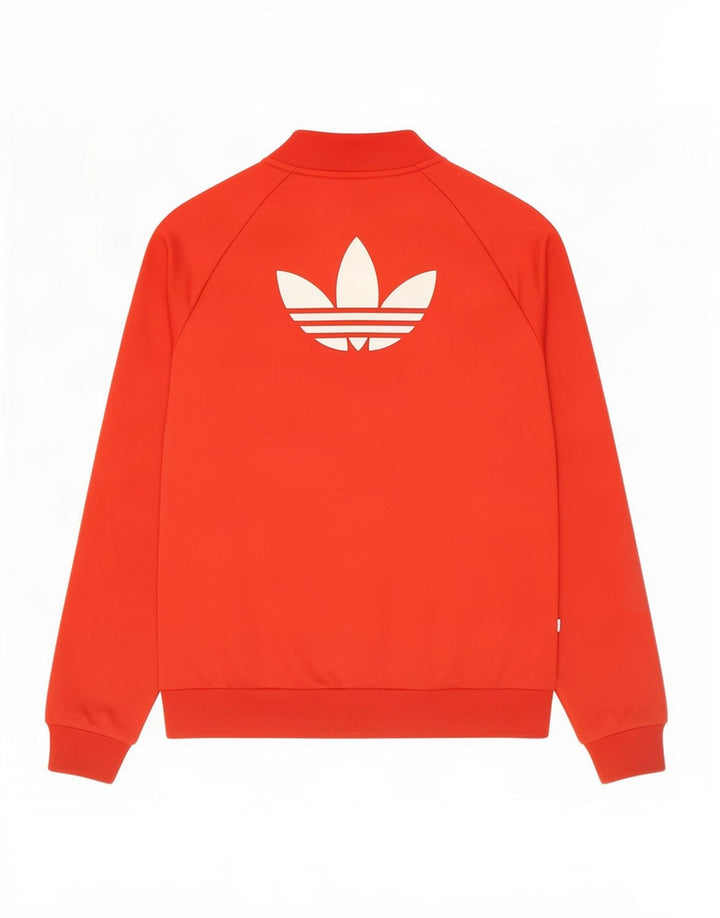 Adidas Mujer Gráfico Chándal Top Chaqueta UK 12 Medio Rojo Poliéster
