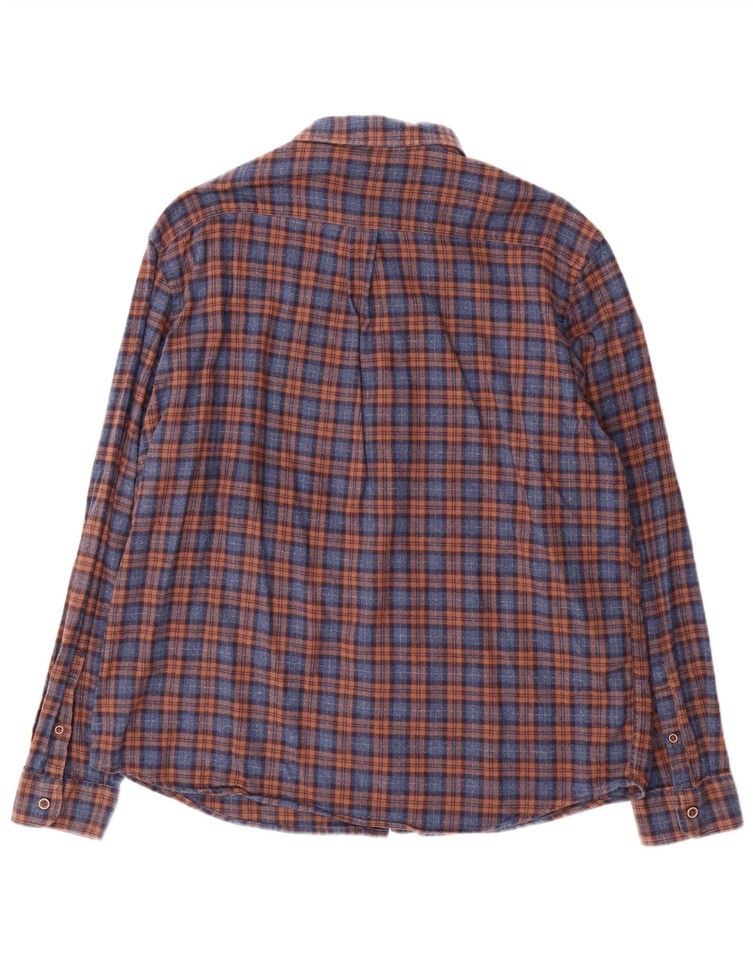Marks & Spencer Camisa de franela regular para hombre XL Algodón azul