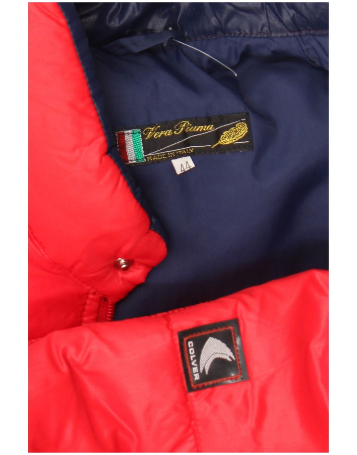 Chaqueta acolchada vintage para hombre IT 44 XS Poliamida color block rojo