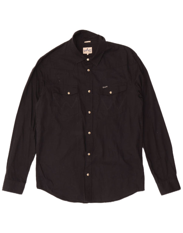 Wrangler Camisa Slim Fit Hombre XL Algodón Negro