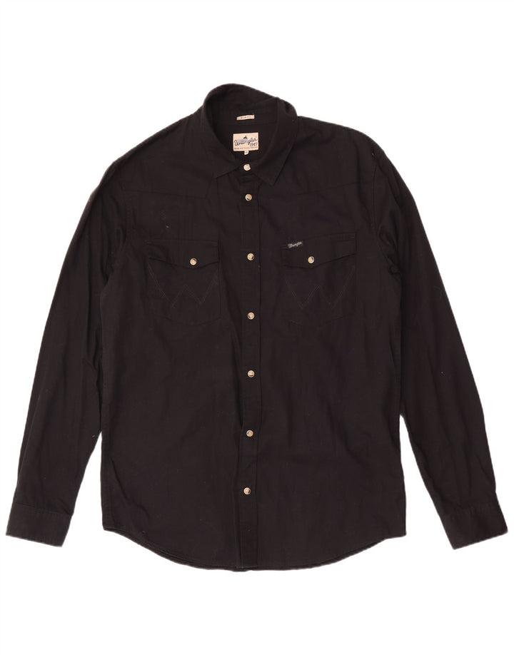 Wrangler Camisa Slim Fit Hombre XL Algodón Negro