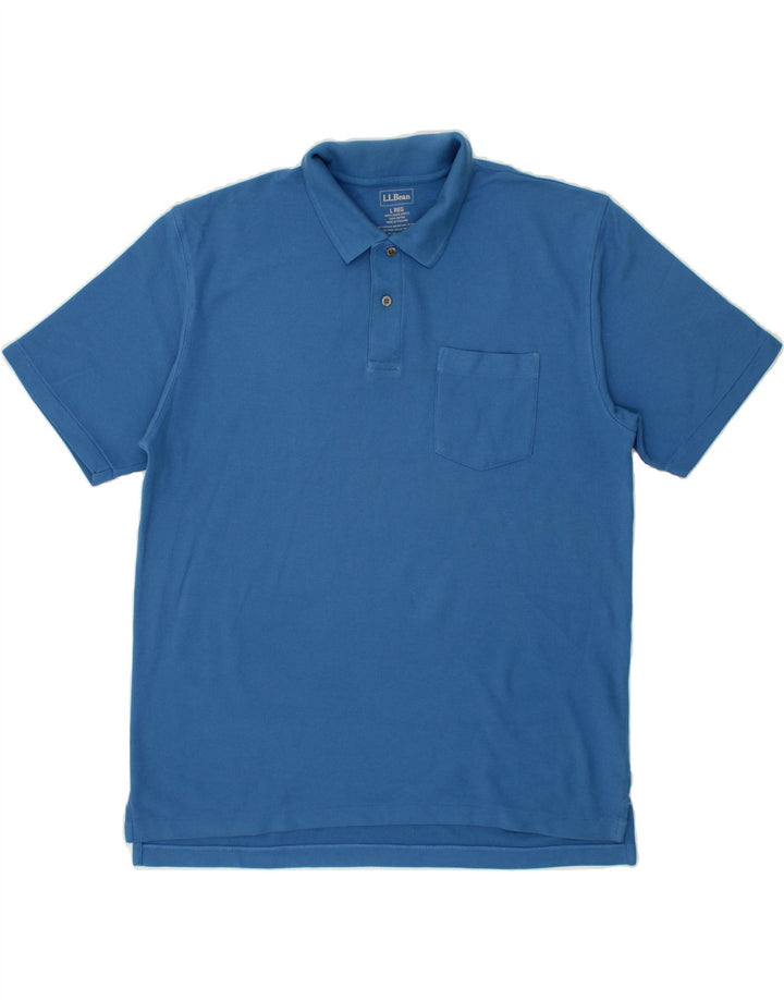 L.L.BEAN Mens Polo Shirt Large Blue Cotton Vintage L.L.Bean and Second-Hand L.L.Bean from Messina Hembry 