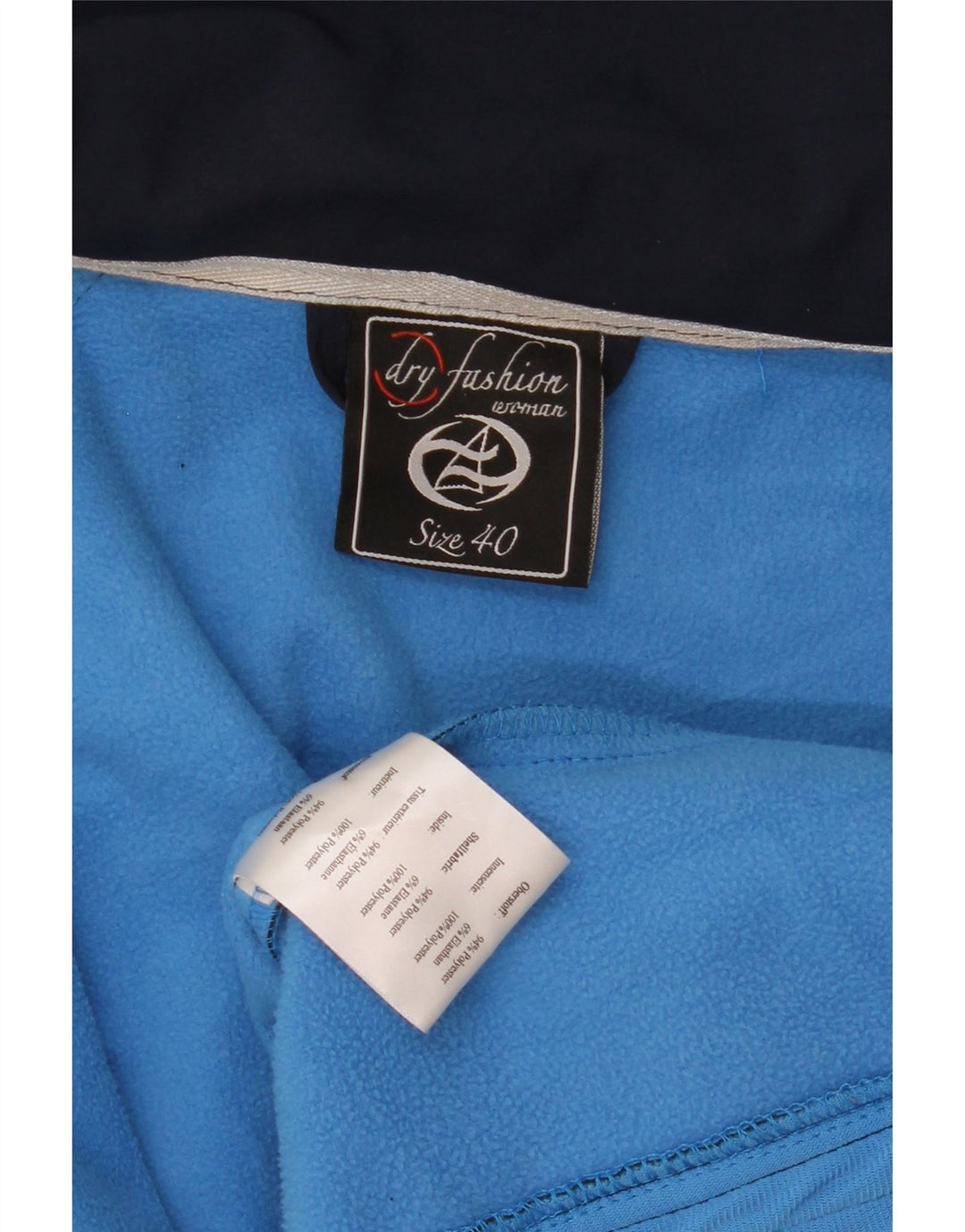 Chaqueta cortavientos con capucha vintage para mujer EU 40 Poliéster azul marino medio