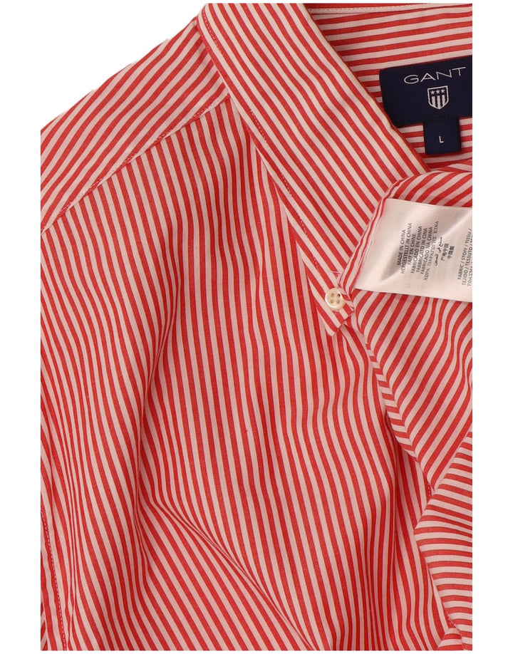 GANT Camisa Grande De Algodón A Rayas Rojas Para Hombre