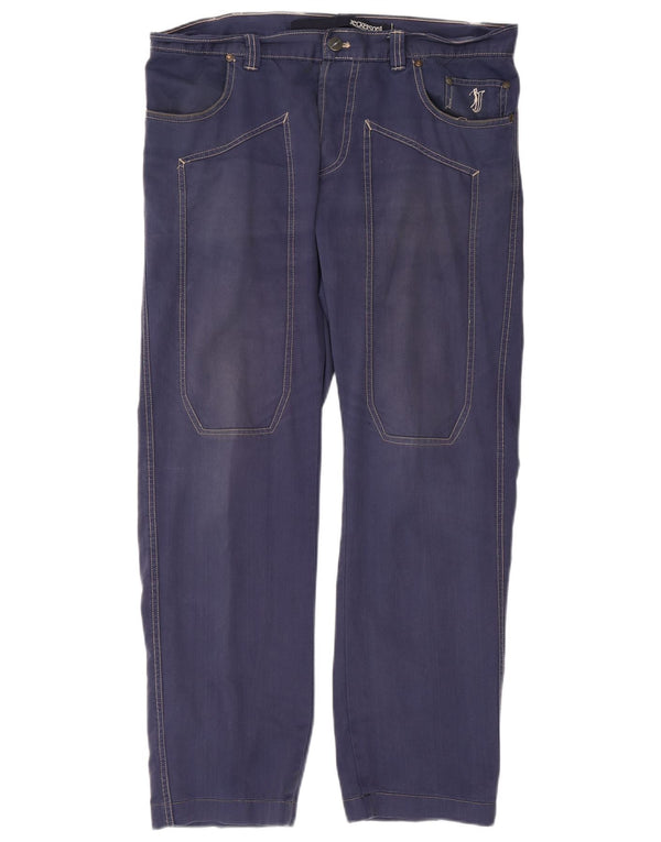 Jeckerson Jeans rectos para hombre IT 50 Large W34 L28 Algodón azul marino